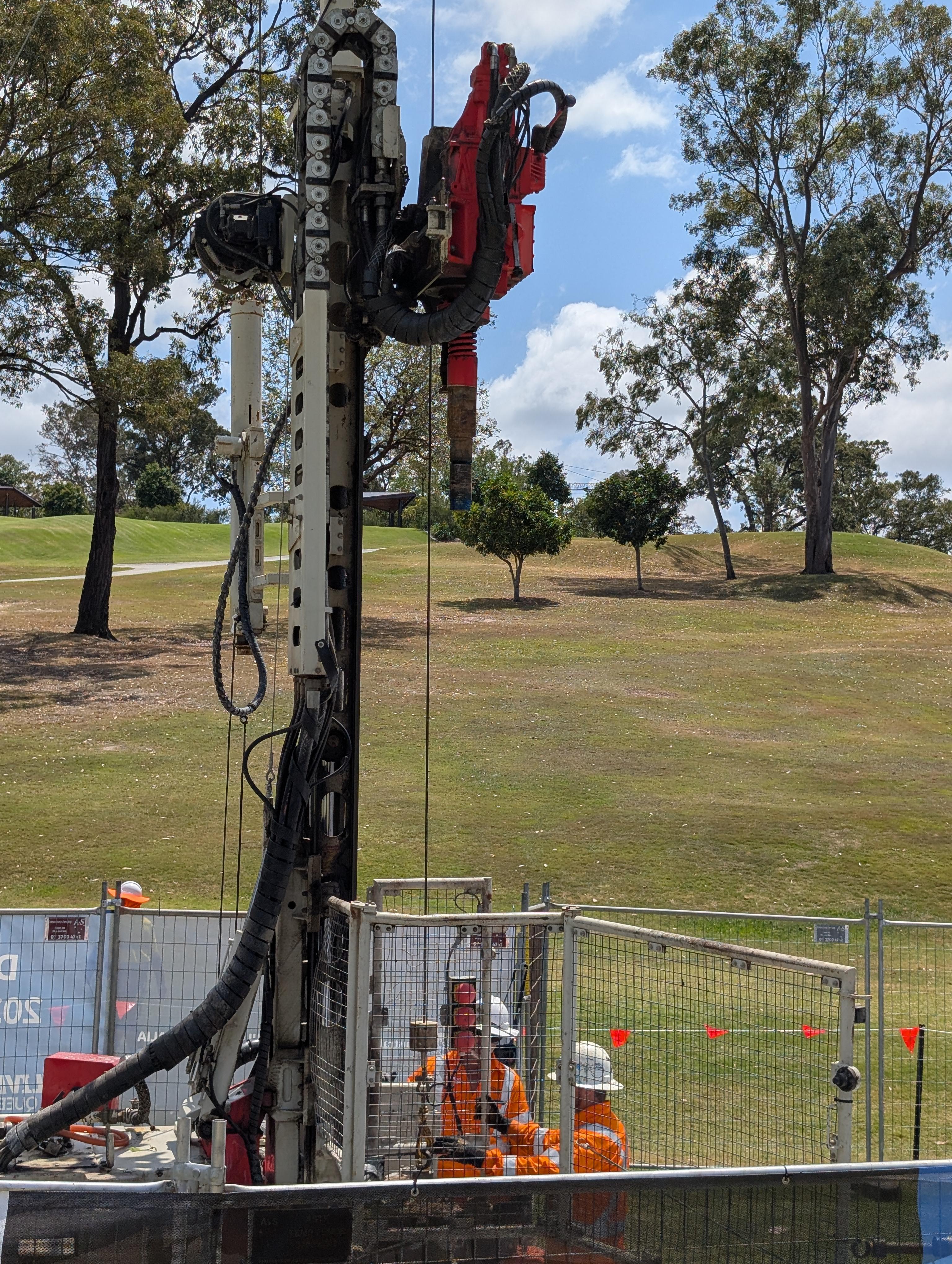 Site investigations machinery at Victoria Park